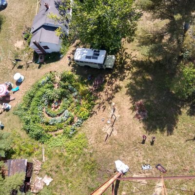 View of the garden from up on the Water Tower!